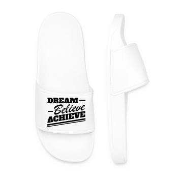 Dream Believe Achieve - Motivation Bold Retro - Men’s Pool Sliders - white - Front