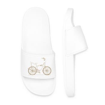 Bonanza Bicycle Cult Design Line Art - Men’s Pool Sliders - white - Front
