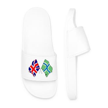 Gloucestershire & Great Britain Flag - Men’s Pool Sliders - white - Front