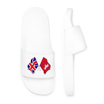 Kent Flag + Great Britain Flag - Men’s Pool Sliders - white - Front