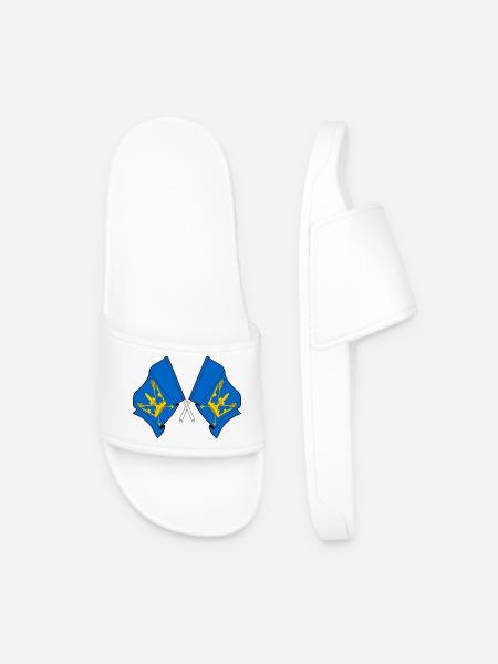 Suffolk Flags Crossed - Men’s Pool Sliders - white