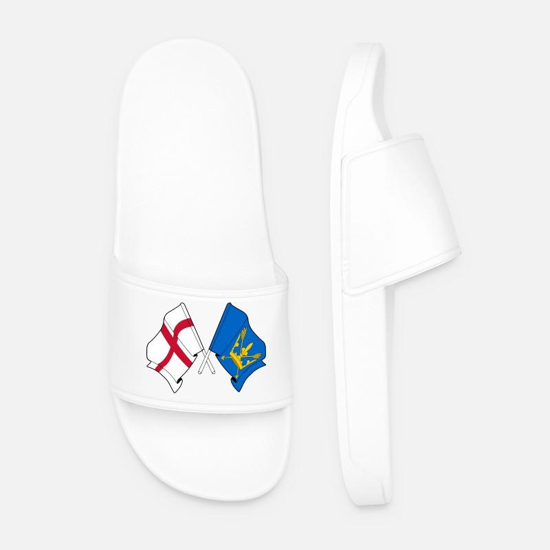 Suffolk & England Crossed Flags - Men’s Pool Sliders - white