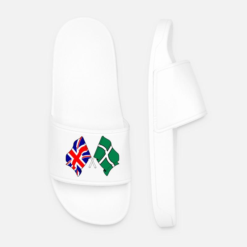 Devon & Great Britain Cross - Men’s Pool Sliders - white