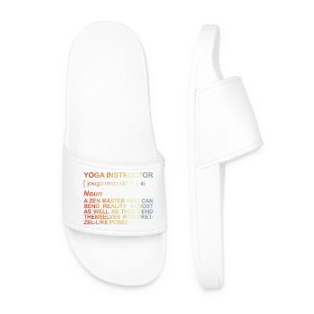 Yoga Teacher Term - Men’s Pool Sliders - white - Front