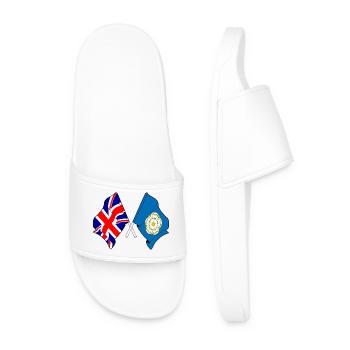 Yorkshire-Flagge + Großbritannien - Männer Badelatschen - Weiß - Vorne
