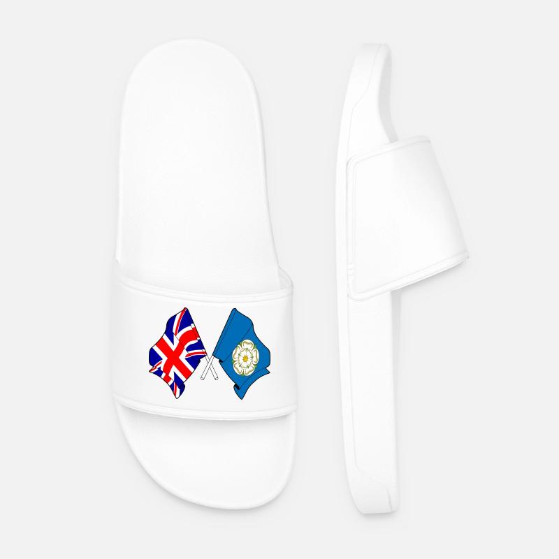 Yorkshire-Flagge + Großbritannien - Männer Badelatschen - Weiß