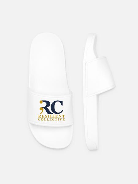Resilient Collective emblem - Men’s Pool Sliders - white