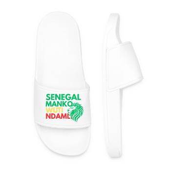 Sénégal Manko Wuti Ndaml | Sénégalais Teranga - Claquettes Homme - blanc - Devant
