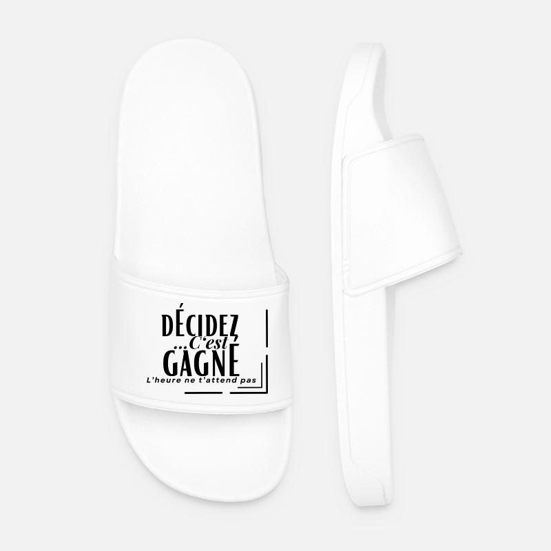 DECIDE... IT'S WON - Men’s Pool Sliders - white