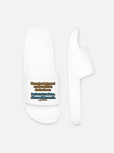 You're not alone Everyone doubts you - Men’s Pool Sliders - white
