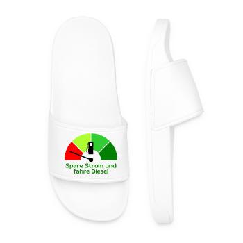 Save electricity and drive diesel - Men’s Pool Sliders - white - Front