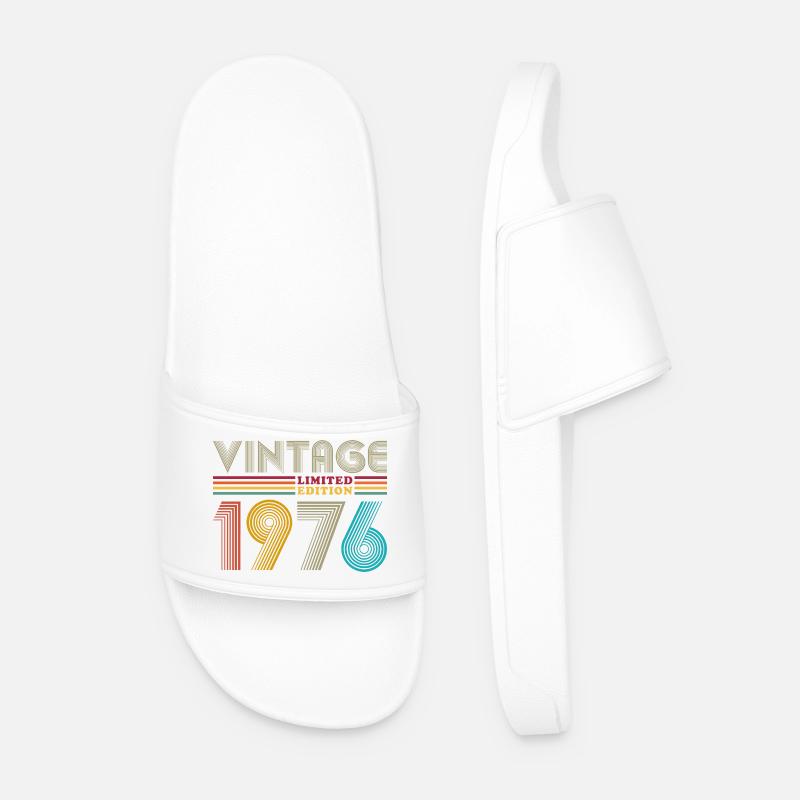 1976 Vintage Retro Geburtstagsgeschenk - Männer Badelatschen - Weiß