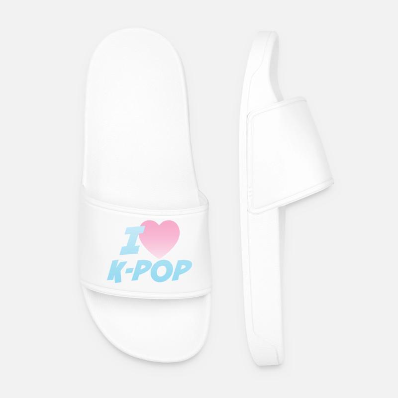 Ich liebe K-Pop - Männer Badelatschen - Weiß