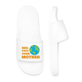 Respect Your Mother Earth Retro Eco Nature Graphic - Männer Badelatschen - Weiß - Vorne