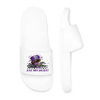 EAT_MY_DUST_BEE - Men’s Pool Sliders - white - Front