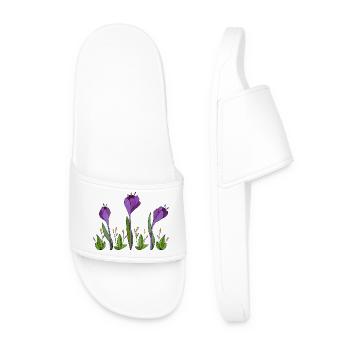 Blumen - Männer Badelatschen - Weiß - Vorne
