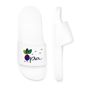 Vegetable Garden Grandpa - Men’s Pool Sliders - white - Front