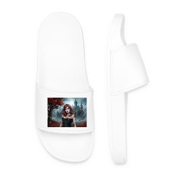 Femme gothique rousse dans la magie d’automne - Claquettes Homme - blanc - Devant