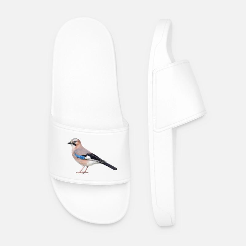Realistic jay - Men’s Pool Sliders - white