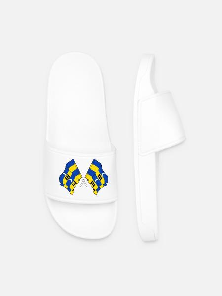 Crossed Ameland Flags – Island Pride - Men’s Pool Sliders - white