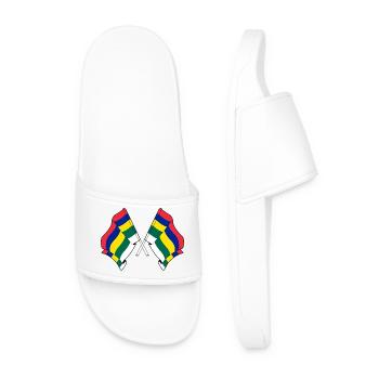 Drapeaux croisés de Terschelling – Fierté insulaire - Claquettes Homme - blanc - Devant