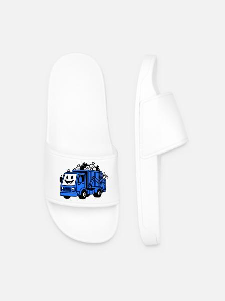 Garbage truck children - Men’s Pool Sliders - white