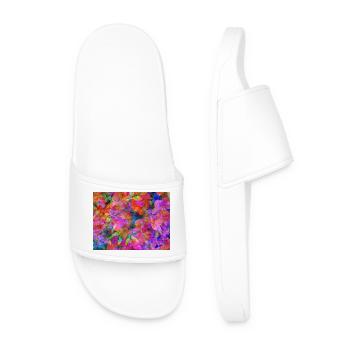Collage de Fleurs d’Explosion de Couleur - Claquettes Homme - blanc - Devant