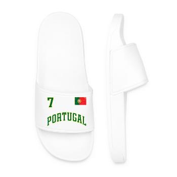 Portugal Football PORTUGAL Text Jersey Design - Men’s Pool Sliders - white - Front