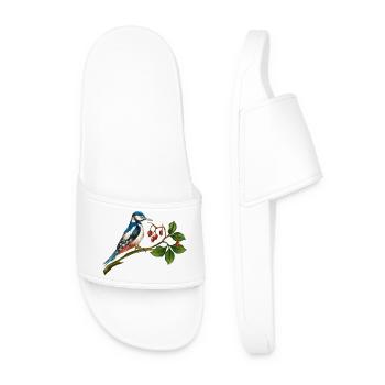 Bunter Vogel - Männer Badelatschen - Weiß - Vorne