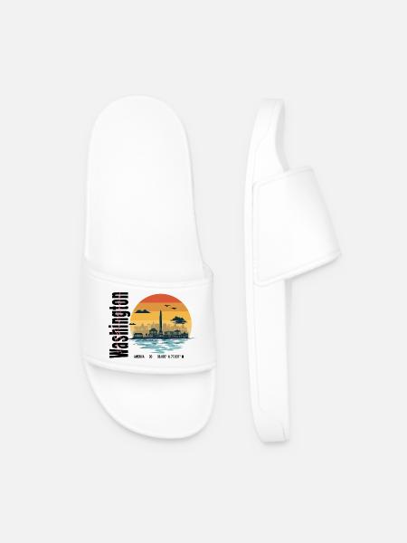 America Washington Sunset Design - Männer Badelatschen - Weiß