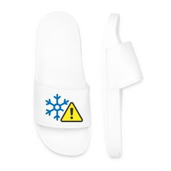 Avertissement de froid Icône solide Symbole de givre - Claquettes Homme - blanc - Devant
