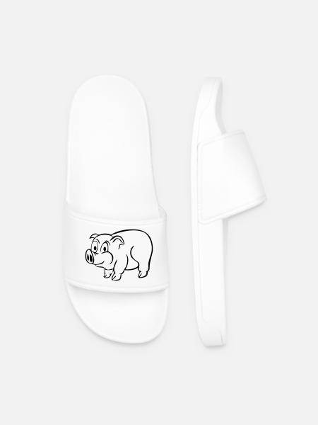 Lucky Pig - Men’s Pool Sliders - white