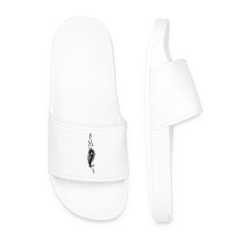 Feather, peacock feather, indian style, jewelry - Men’s Pool Sliders - white - Front