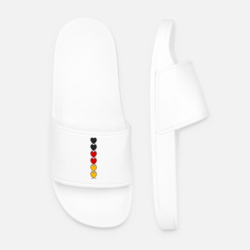 Germany Hearts - Men’s Pool Sliders - white