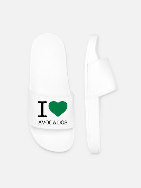 I LOVE AVOCADOS - Men’s Pool Sliders - white