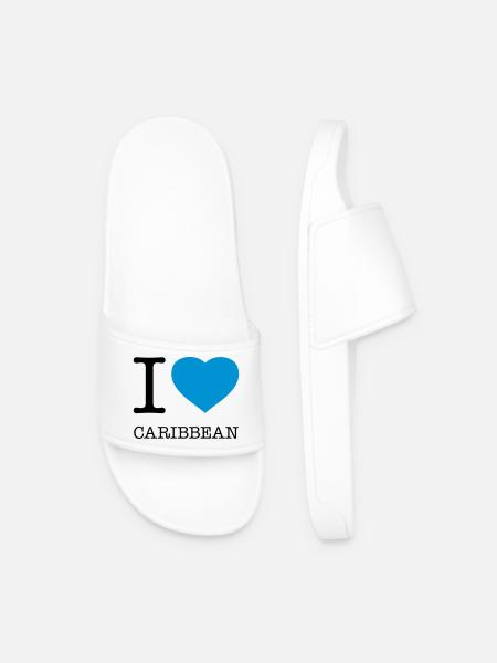 I LOVE CARIBBEAN Karibik - Men’s Pool Sliders - white