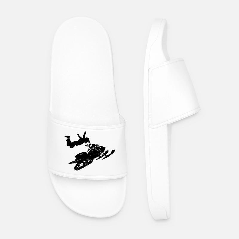 Snowmobil, Snowboarder, Snowboarden - Männer Badelatschen - Weiß