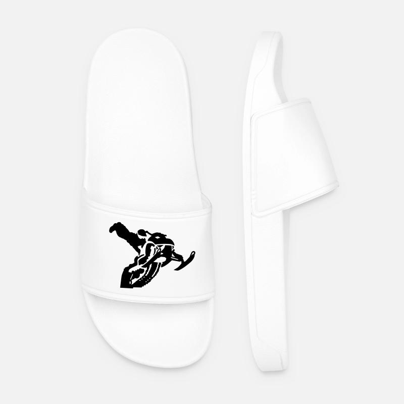 snowmobile stunt - Men’s Pool Sliders - white