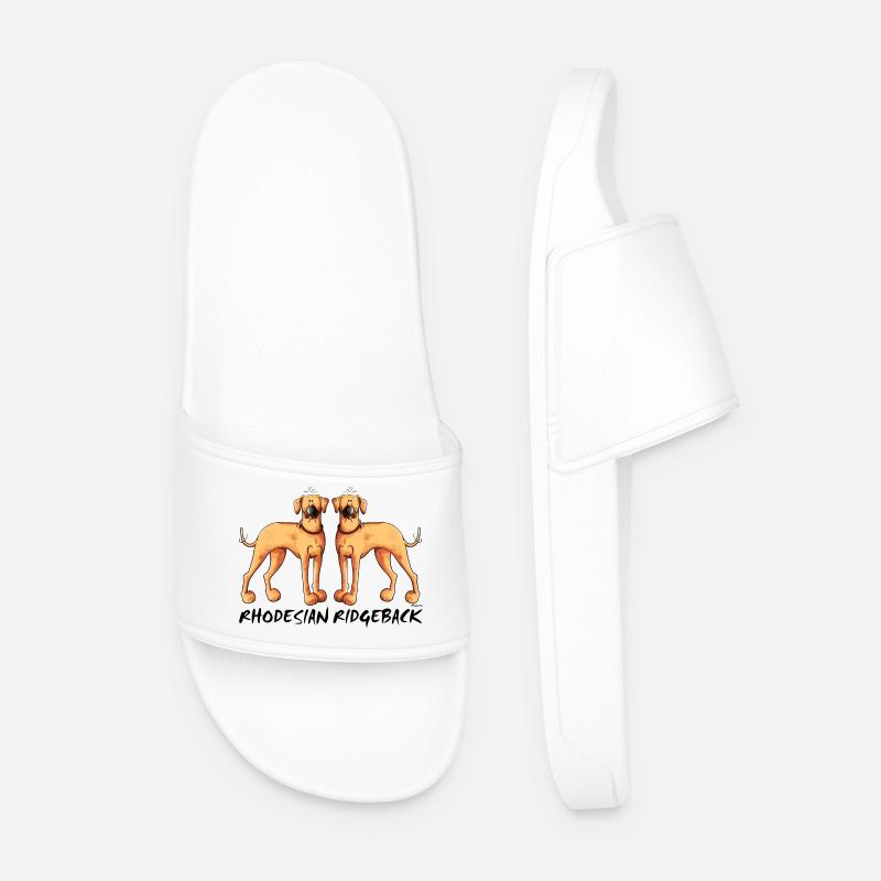 Two Rhodesian Ridgeback - Men’s Pool Sliders - white