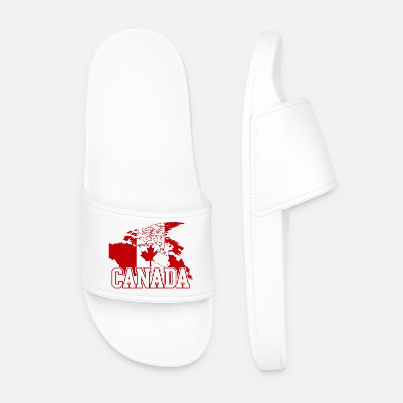 Globe Tee du drapeau de l’érable canadien - Claquettes Homme - blanc