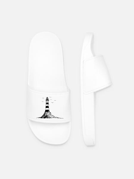 Leuchtturm, lighthouse, Schiff, Felsen Meer Urlaub - Männer Badelatschen - Weiß