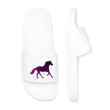Star Horse - Cute Riding Galaxy Horse Gift - Men’s Pool Sliders - white - Front