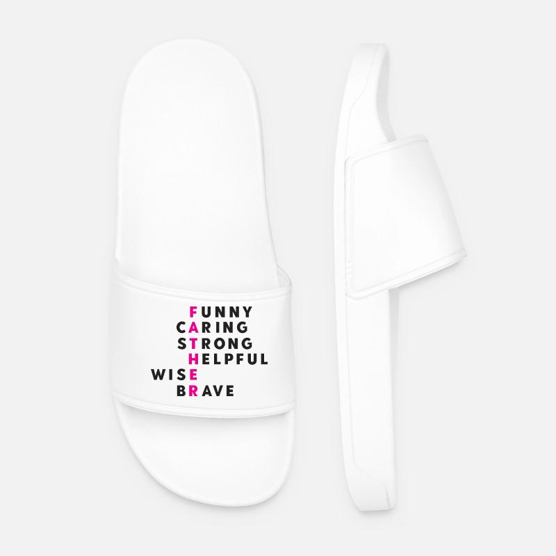 Best Dad Ever - Men’s Pool Sliders - white