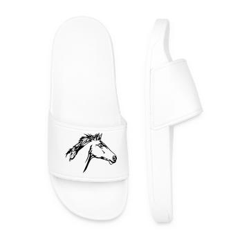 Tête de cheval en course - Claquettes Homme - blanc - Devant