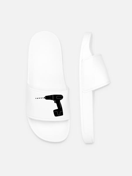 Tool drill logo - Men’s Pool Sliders - white