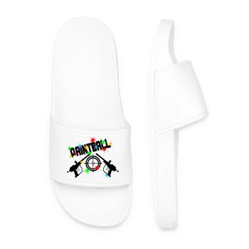Cible de paintball avec deux canons - Claquettes Homme - blanc - Devant