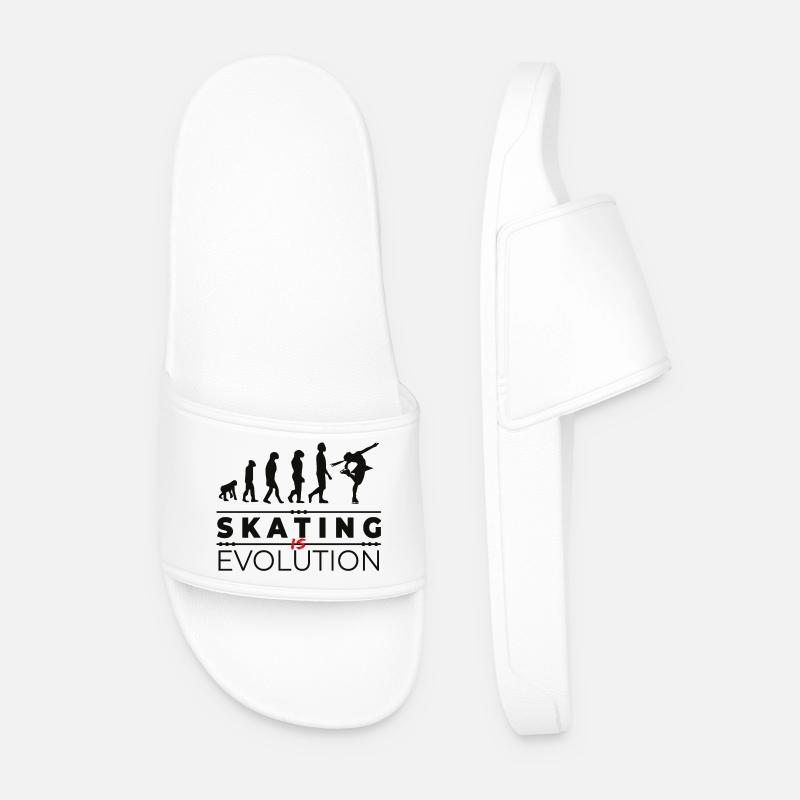 Skating is evolution - Message Humor Parody - Men’s Pool Sliders - white