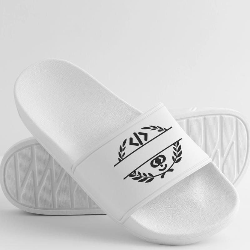 Code logo et code smiley dans une couronne de laurier Claquettes Homme