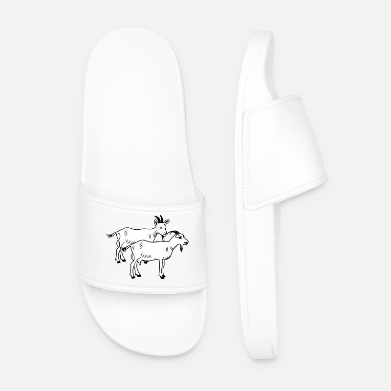 Goats white two piece - Men’s Pool Sliders - white