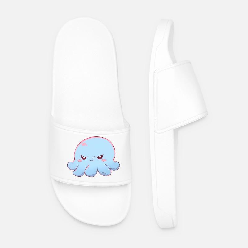 Blue grumpy octopus - Männer Badelatschen - Weiß